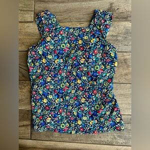 Women's Lands End Chlorine Resistant Cap Sleeve High Neck Tankini Swimsuit sz 16